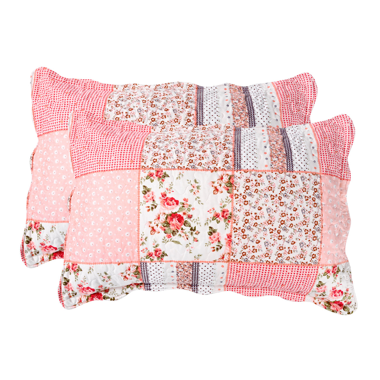 3 Piece Printed Patchwork Bedspread