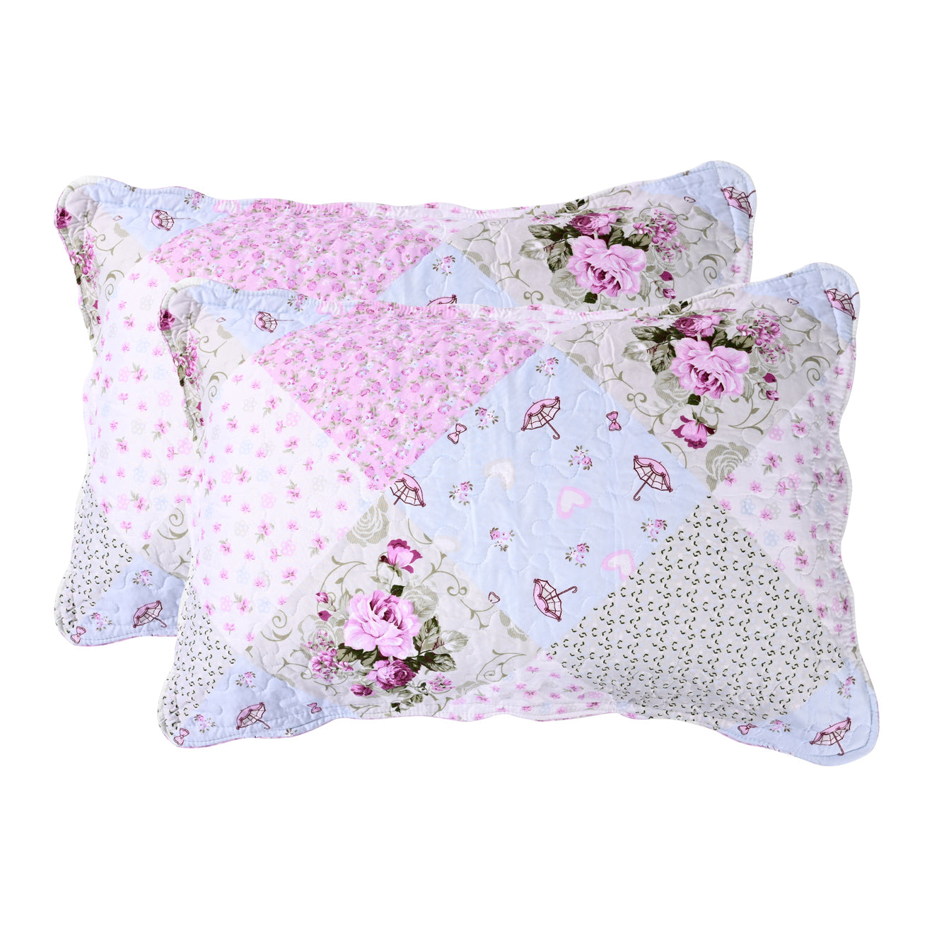 3 Piece Printed Patchwork Bedspread