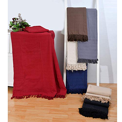 100% Cotton Throw Reversible Silver Blankets (Batten Pattern)