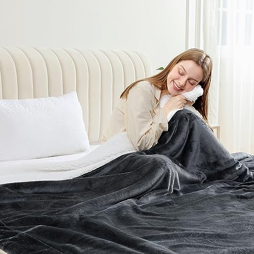 Sherpa Blanket Fleece Bed Throw Single Double & King size