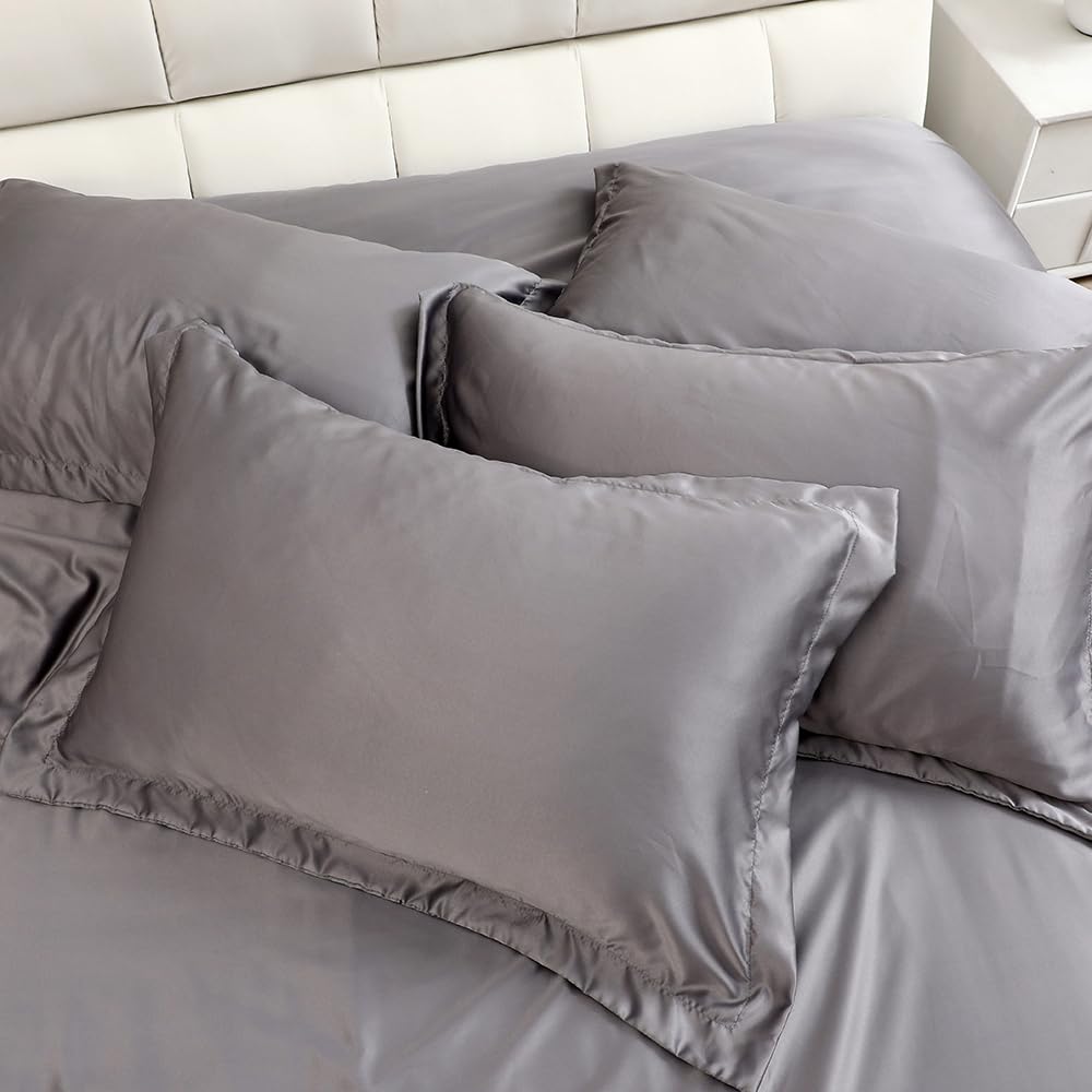 6 Pc Silky Duvet Cover Set Satin