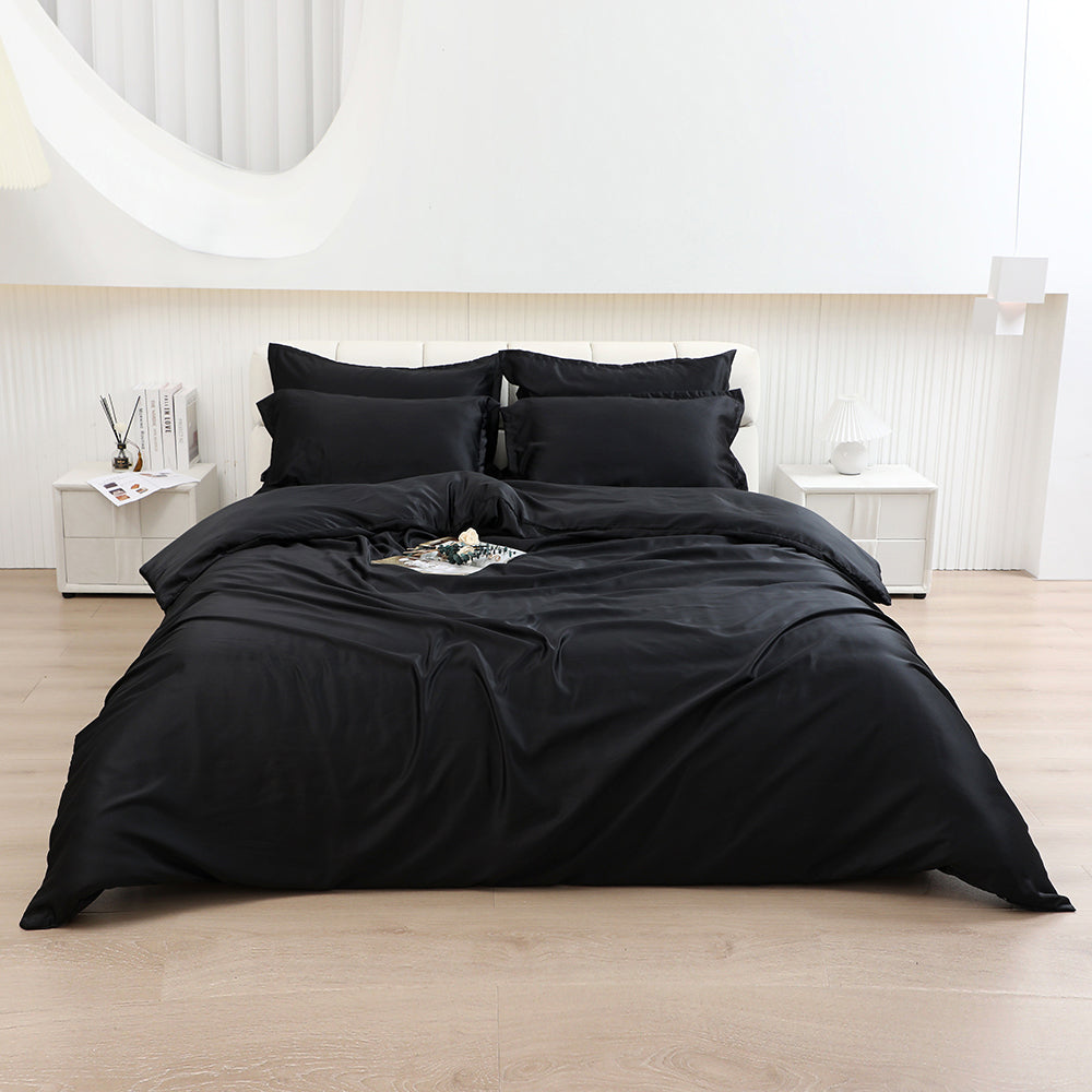 6 Pc Silky Duvet Cover Set Satin