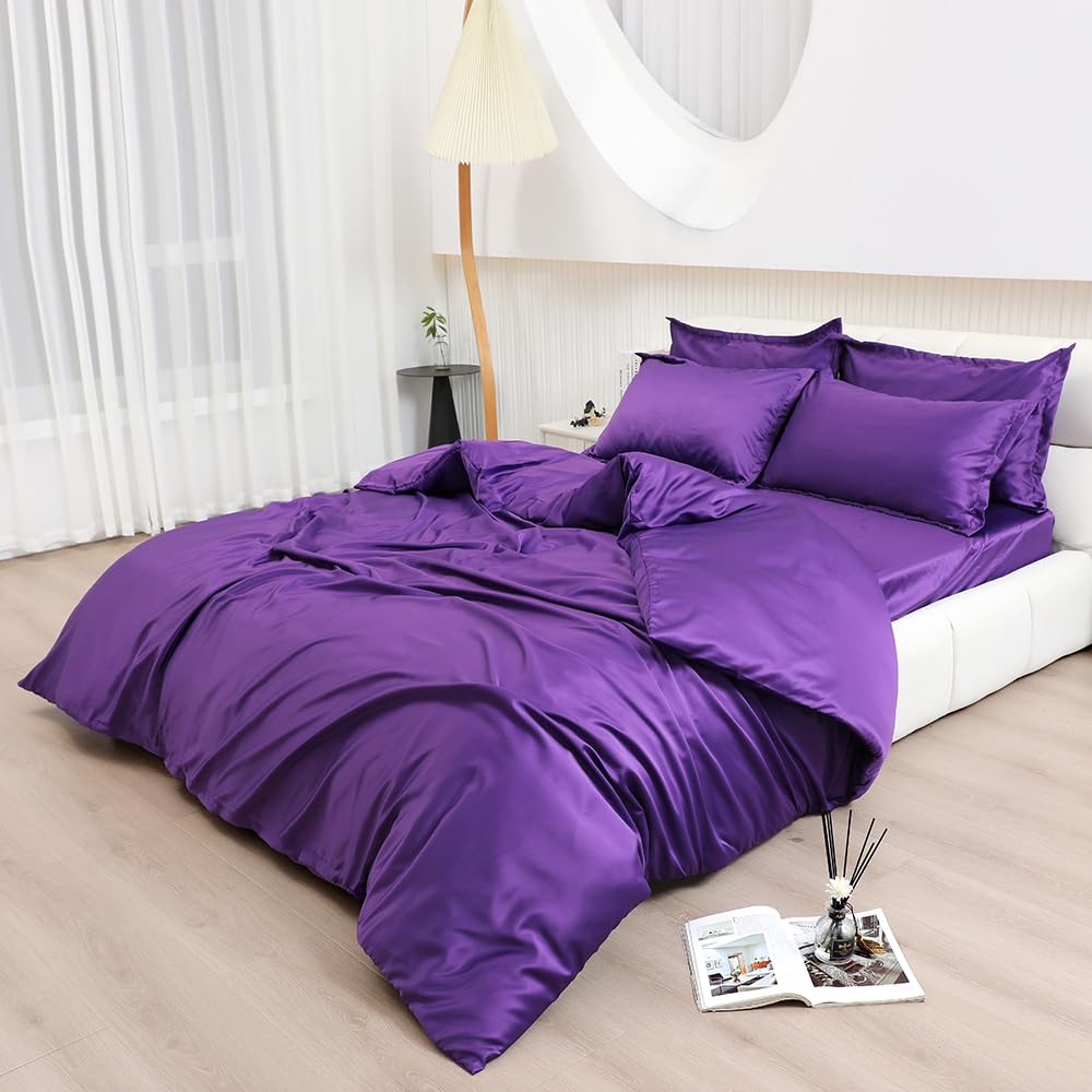 6 Pc Silky Duvet Cover Set Satin