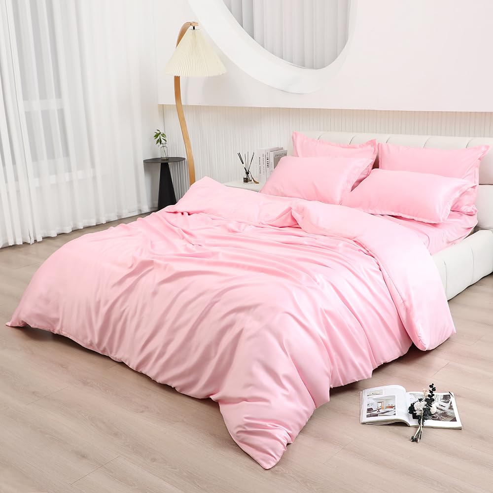 6 Pc Silky Duvet Cover Set Satin