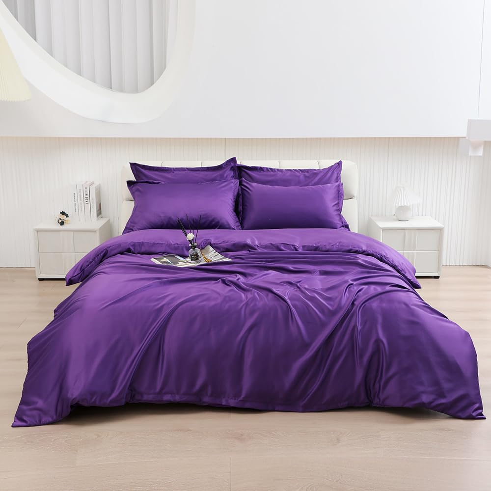 6 Pc Silky Duvet Cover Set Satin