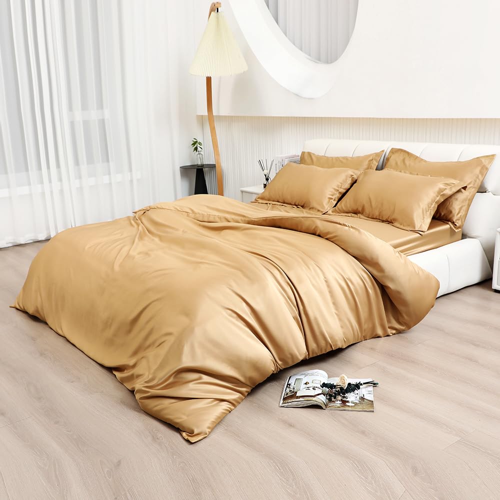 6 Pc Silky Duvet Cover Set Satin