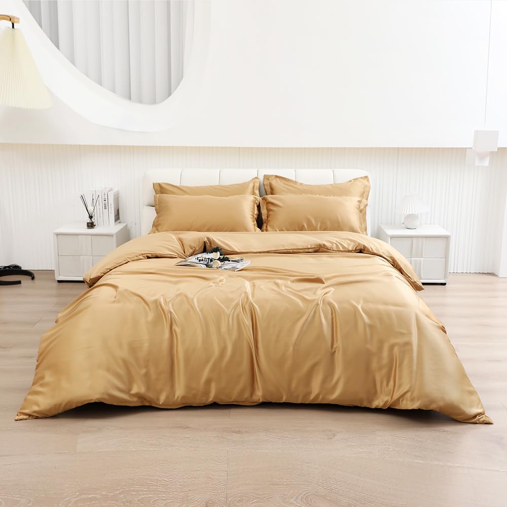 6 Pc Silky Duvet Cover Set Satin