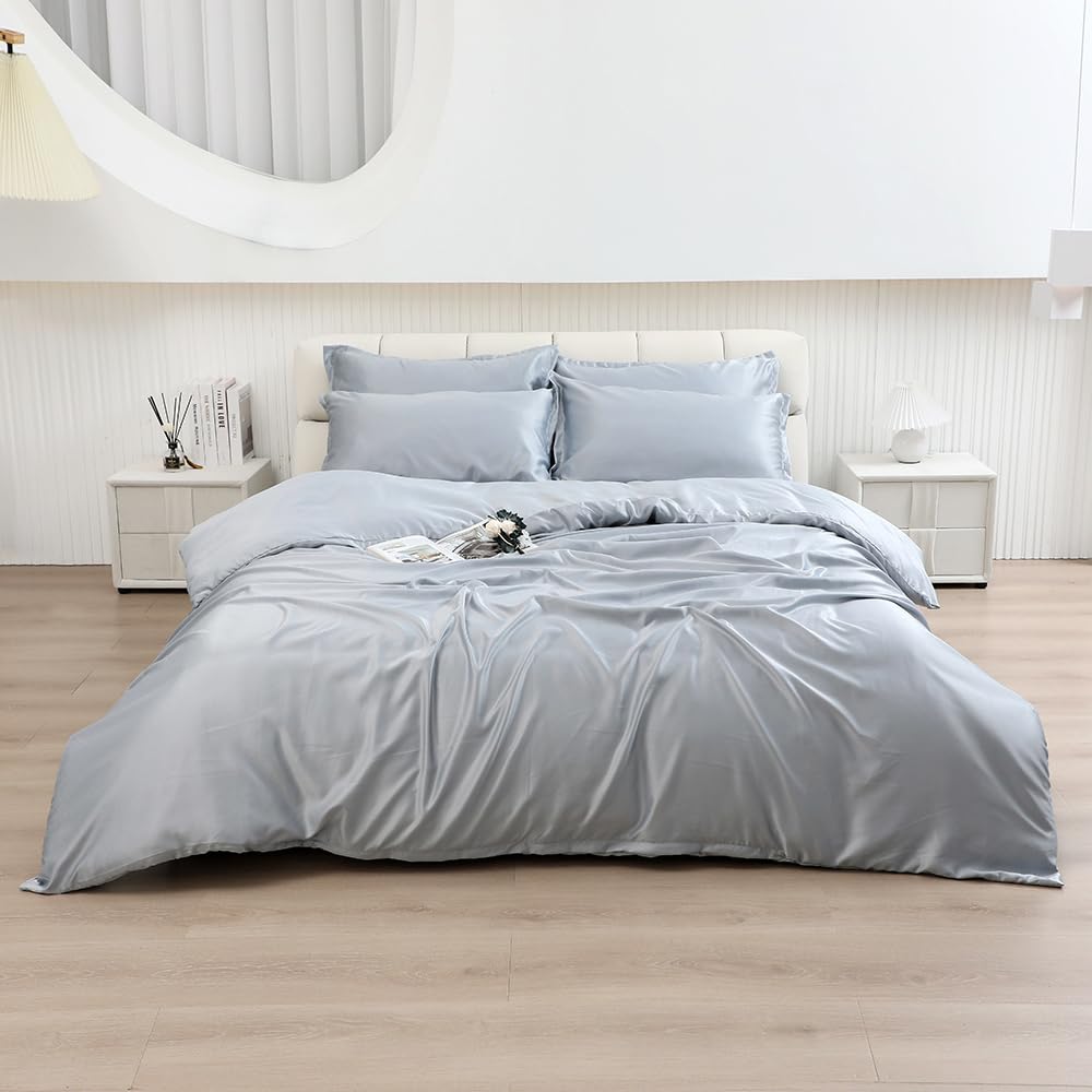 6 Pc Silky Duvet Cover Set Satin