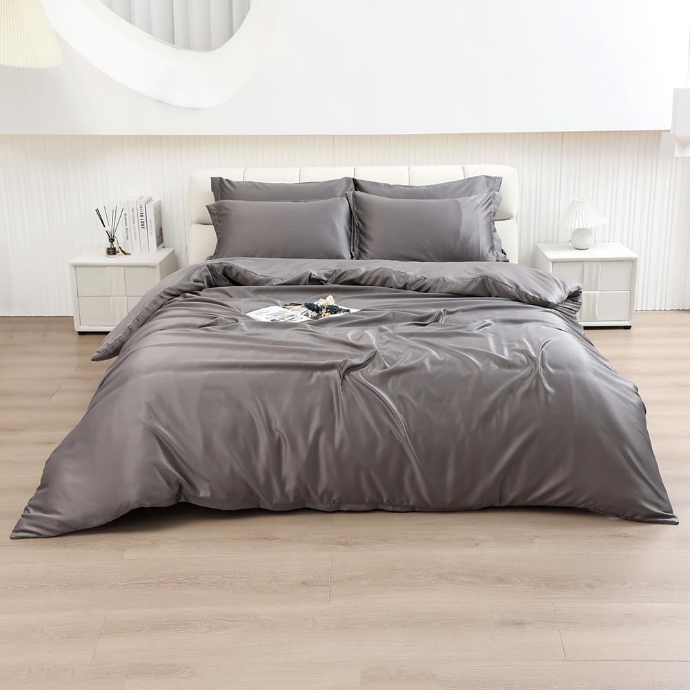 6 Pc Silky Duvet Cover Set Satin