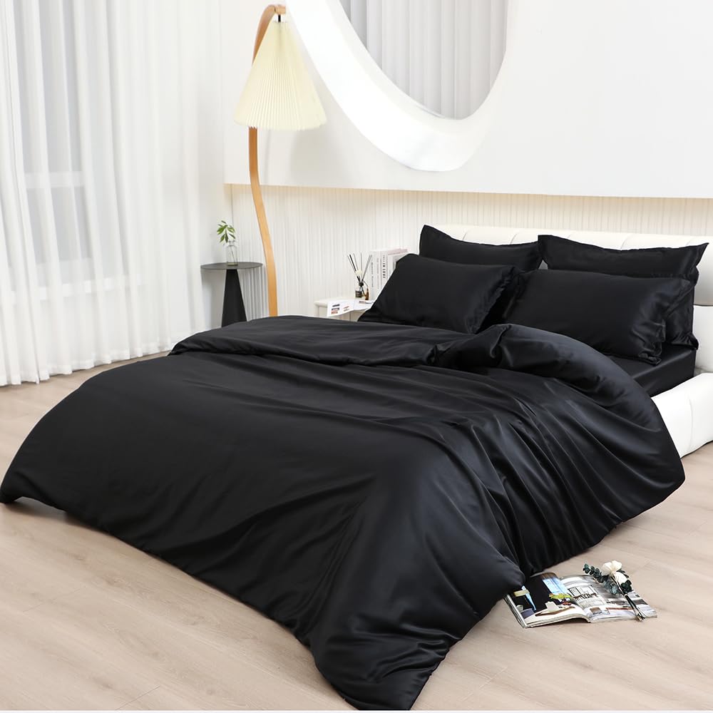 6 Pc Silky Duvet Cover Set Satin