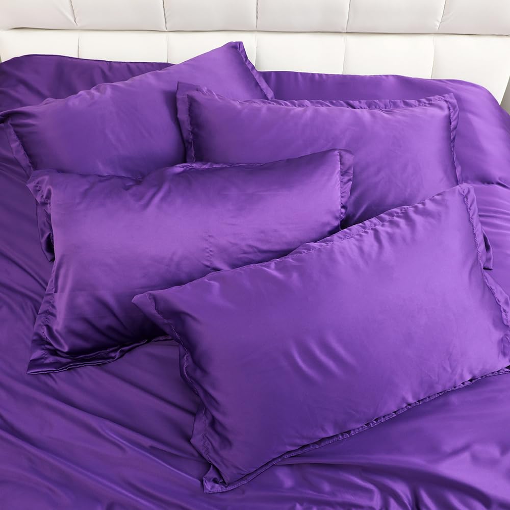 6 Pc Silky Duvet Cover Set Satin